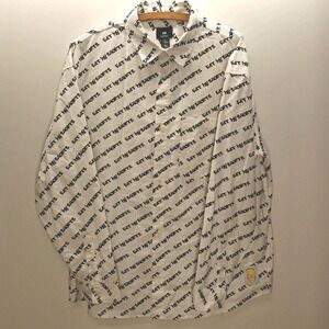 Bart Simpsons " Eat My Shorts " Text Long Sleeved Mens LARGE Oversized White H&M